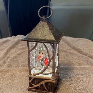 Charming Brown Lantern with Cardinal Design